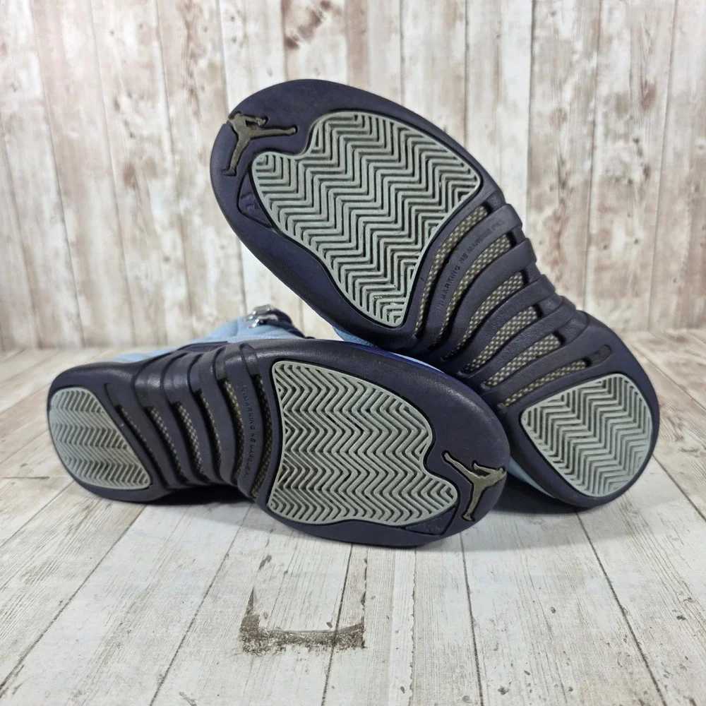Jordan 12 Retro BG Blue Cap Dark‎ Purple Silver 510815-418 Kids Size 6Y Sneaker